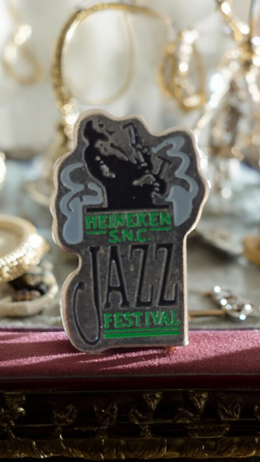 Pin's Heineken Jazz Festival vintage, badge musique rare, SNC, années 90