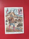 Carte postale philatélie Journée du Timbre 1962 Messager Royal Soissons