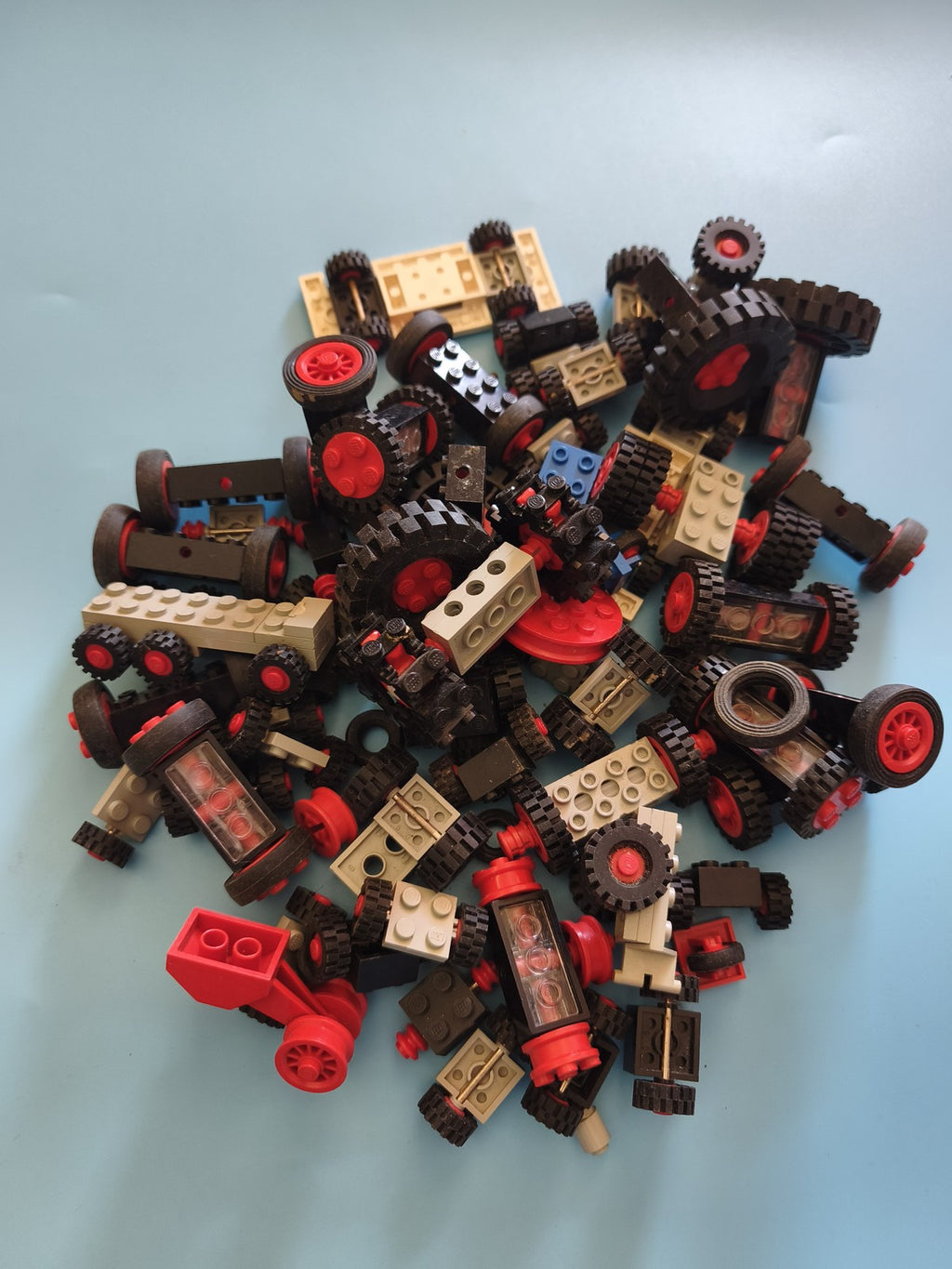 Lot de roues LEGO anciennes vintage rétro pour constructions et véhicules de col