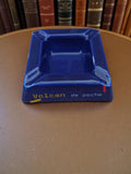 Cendrier publicitaire Volcan de poche vintage bleu carré rétro