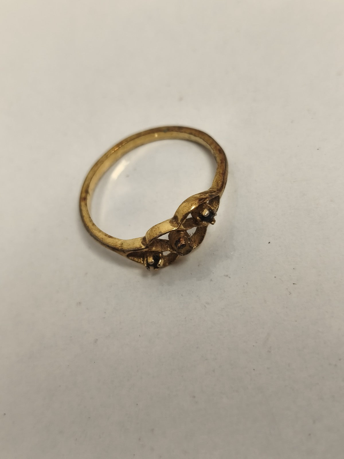 Bague ancienne plaquée or motif serpents entrelacés vintage rétro
