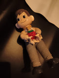 Poupée Peko Chan Milky tenue beige fraise, figurine articulée, visage souriant