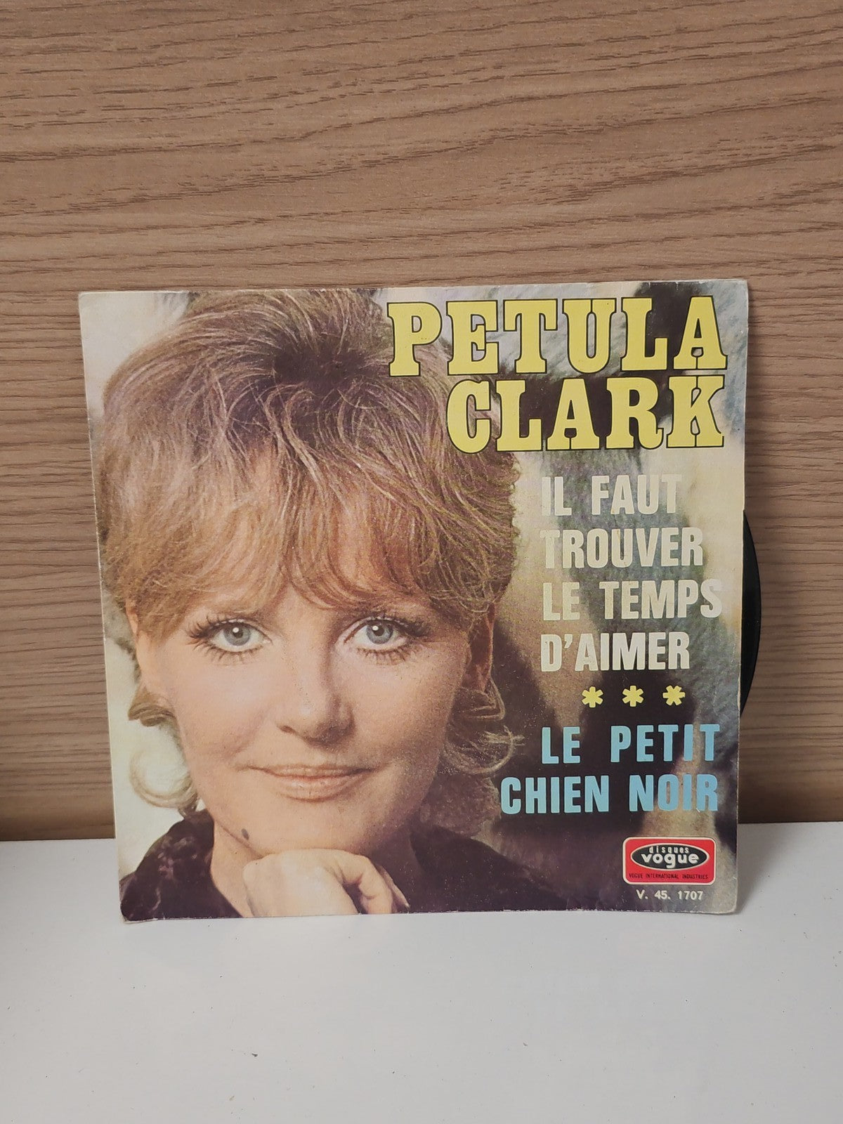 Vinyle 45 tours rétro de Petula Clark, disque ancien pour collectionneurs vintag