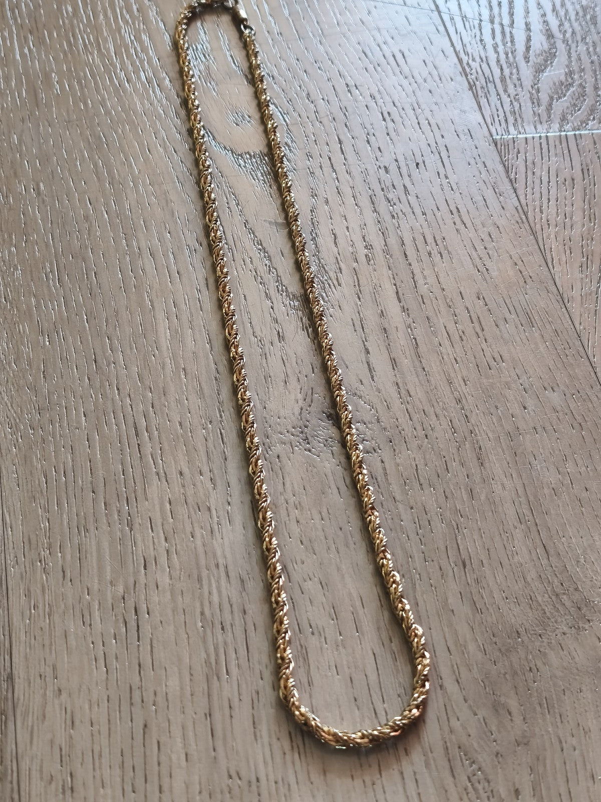 Collier vintage ancien plaqué or, gros maillon rétro, bijou femme collection