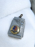 Médaille ancienne France, motif ailé, blason émaillé, vintage rétro