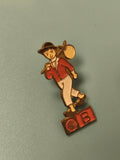 Vintage pin's Shell personnage marcheur émaillé rouge blanc collection (Ref 5)