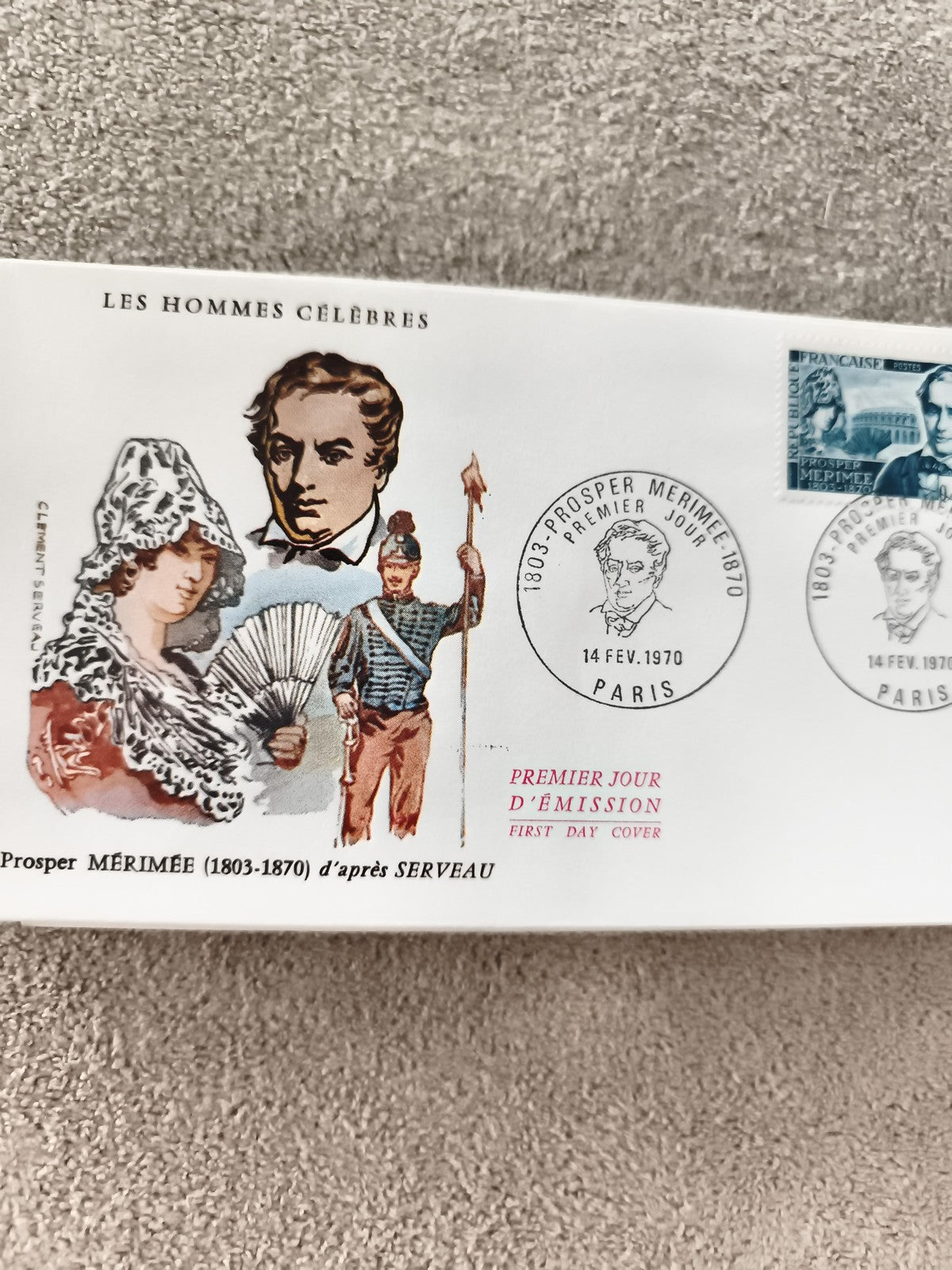 Lettre Premier Jour 1970 Prosper Mérimée FDC Paris Les Hommes Célèbres philatéli