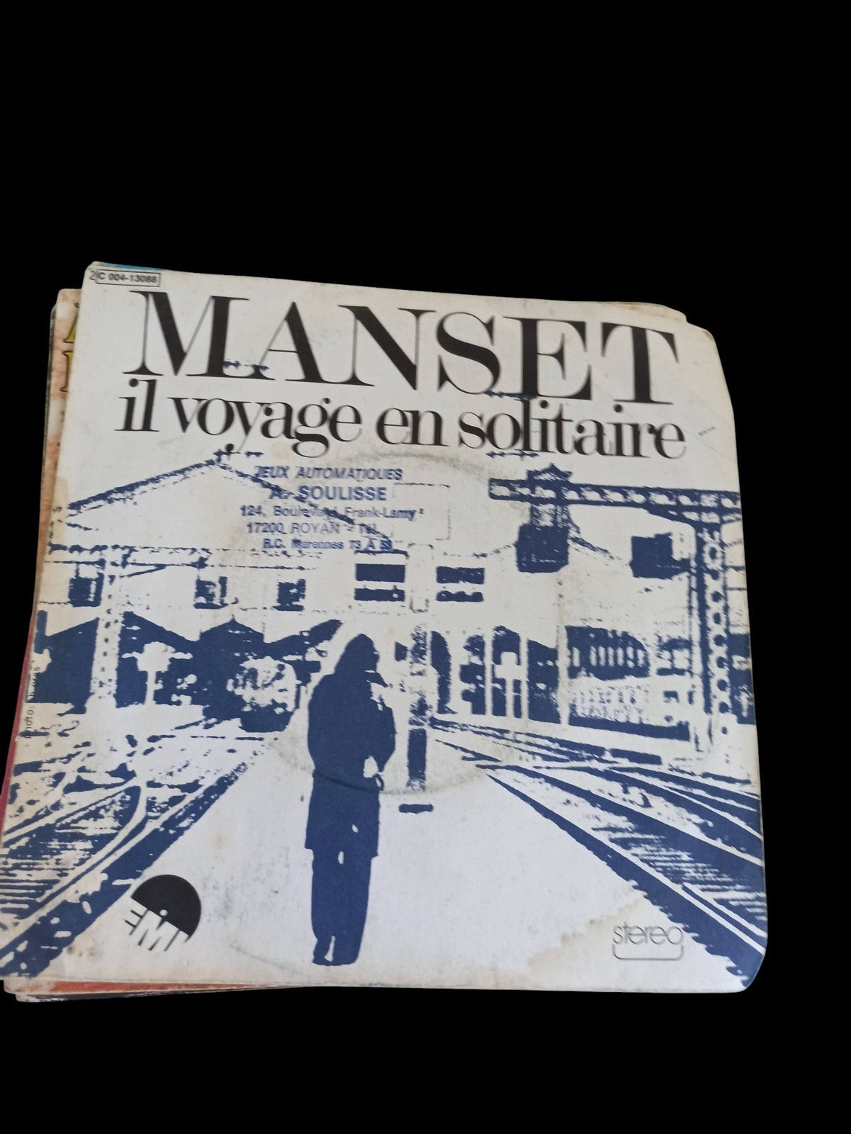 Vinyle 45T Manset Il Voyage en Solitaire vintage ancien disque rétro EMI