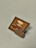 Vintage pin's carré Doucy ours bleu, publicité pâte à tartiner collection