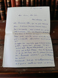 Lettre manuscrite ancienne 1948, encre bleue, post Seconde Guerre, vintage