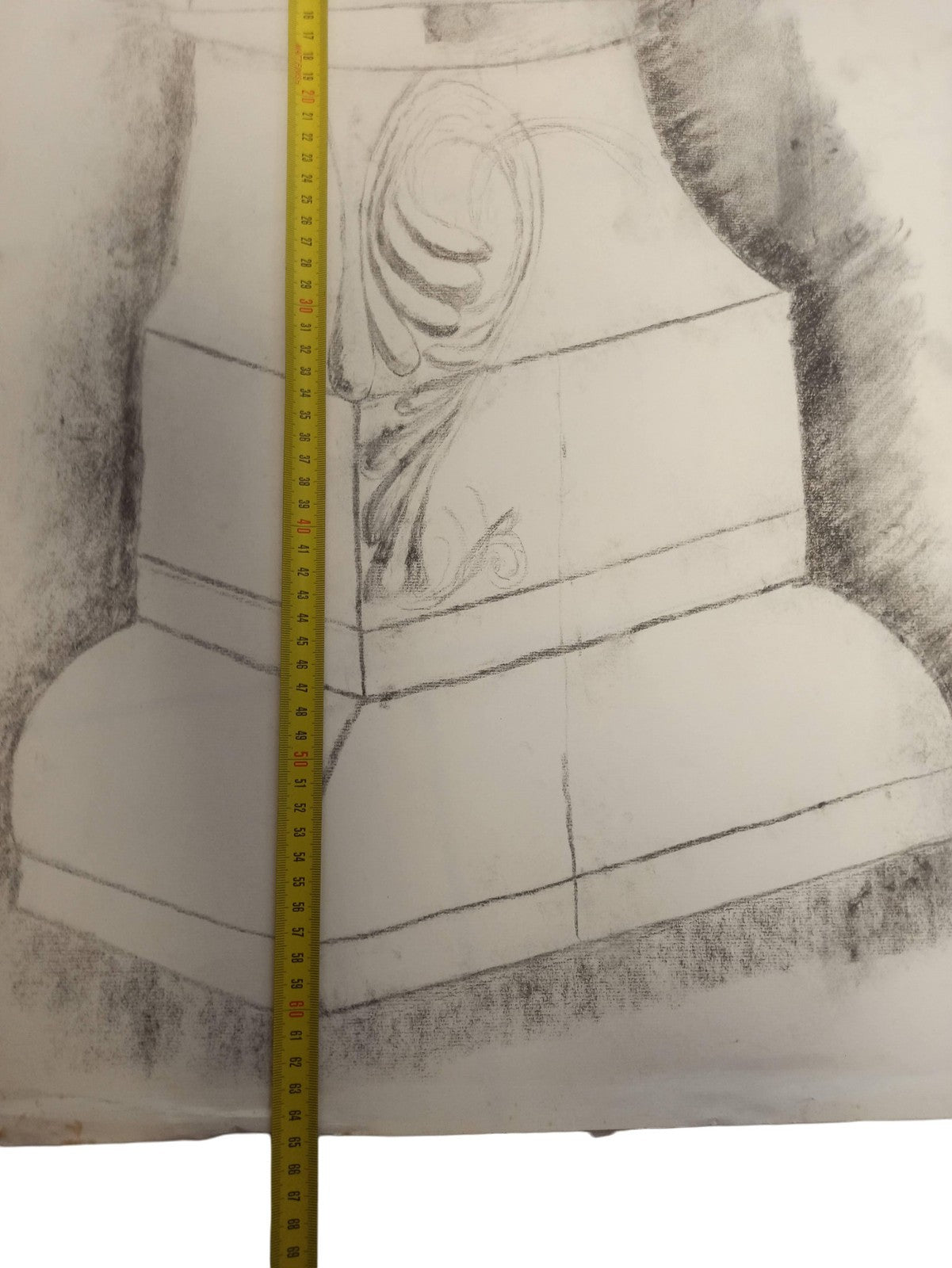 Ancien grand dessin signé Philippon vintage, ?uvre originale à collectionner