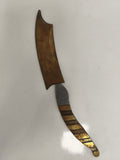 Coupe-papier ancien militaire WW1 style sabre, laiton patiné, sculpture décorati