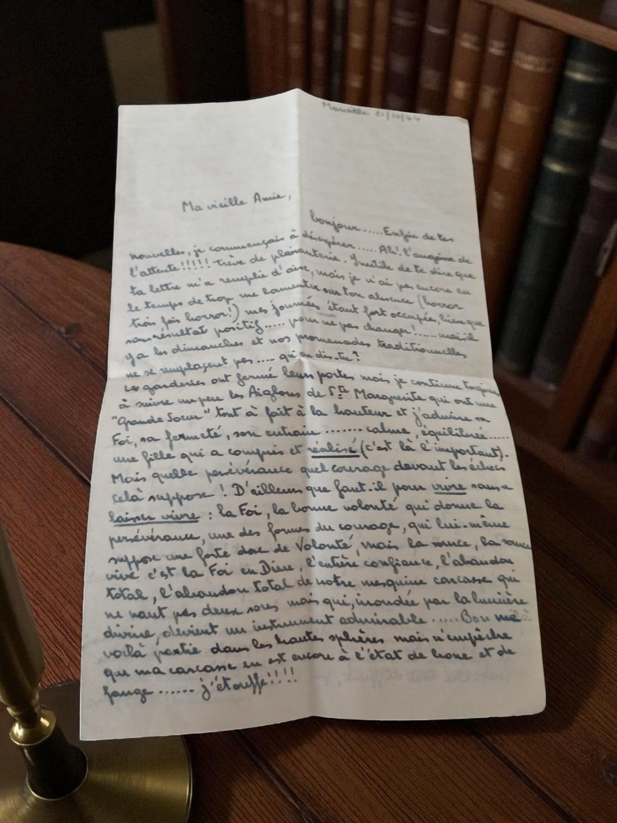Lettre manuscrite ancienne 1944 WW2 Marseille correspondance guerre à Annie