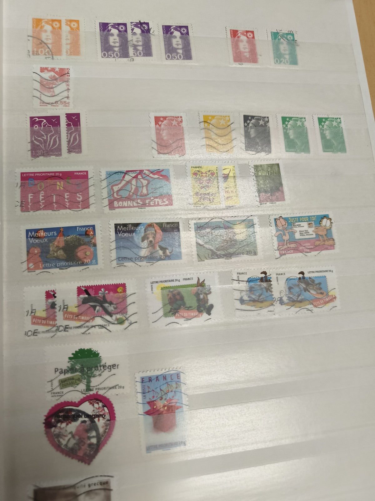 Lot timbres France oblitérés Marianne Fêtes Lettre prioritaire philatélie