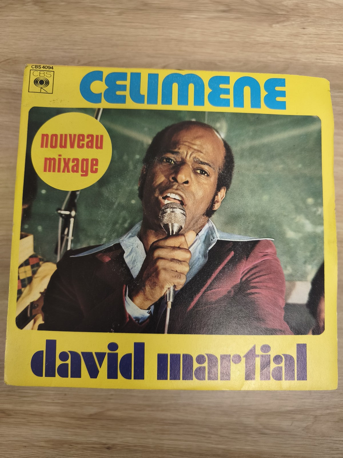 Vinyle 45T David Martial CELIMENE nouveau mixage pochette jaune CBS 4094