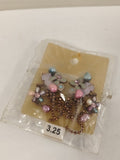 Paire de boucles d?oreilles rétro française vintage, ancienne, stock neuf, rare