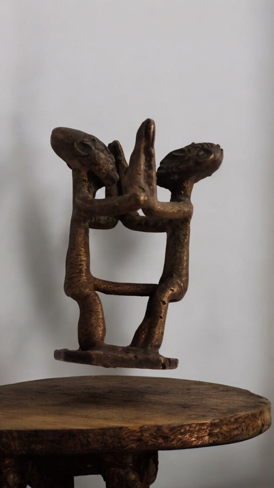 Statuette africaine ancienne bronze, scène érotique, art tribal 5 cm