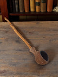 Pipe ancienne bois sculpté longue tige vintage rustique fumeur tabac