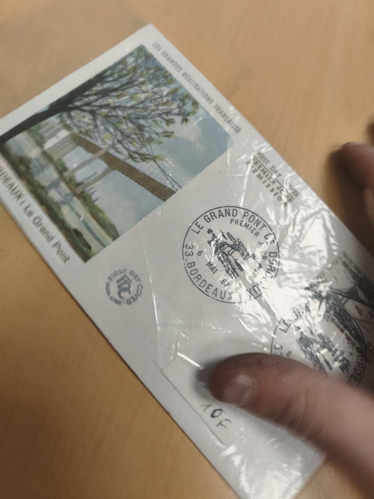 Lettre premier jour Bordeaux Grand Pont 1967 enveloppe philatélie FDC