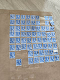 Gros lot timbres anciens Marianne bleus 10c sur planche philatélie étude