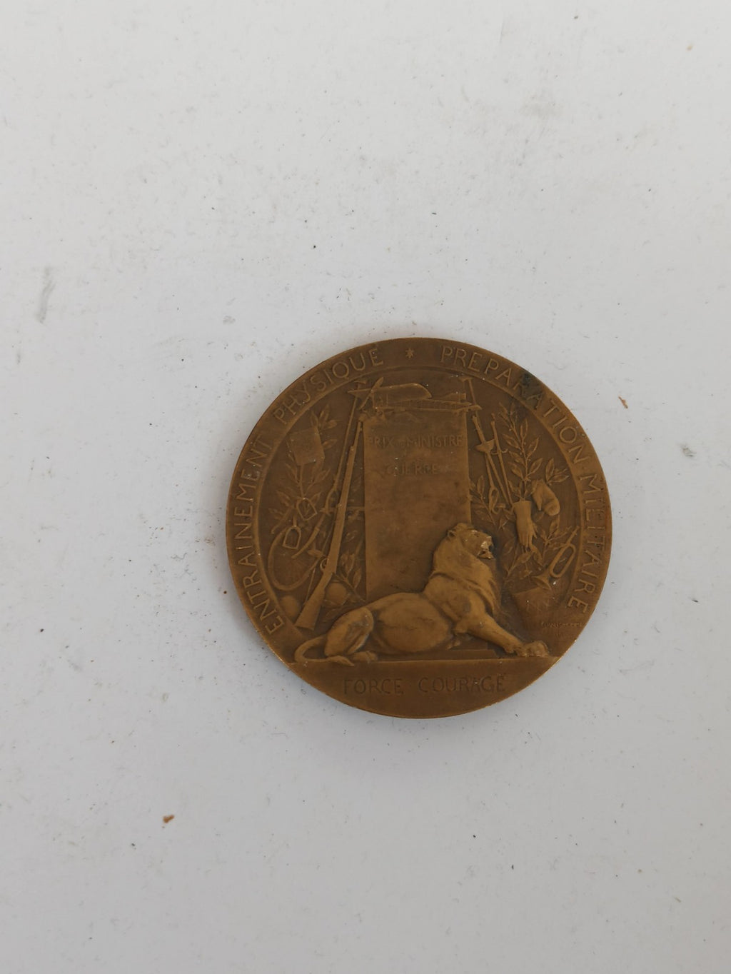 Médaille ancienne bronze PRO PATRIA préparation militaire XIXe siècle