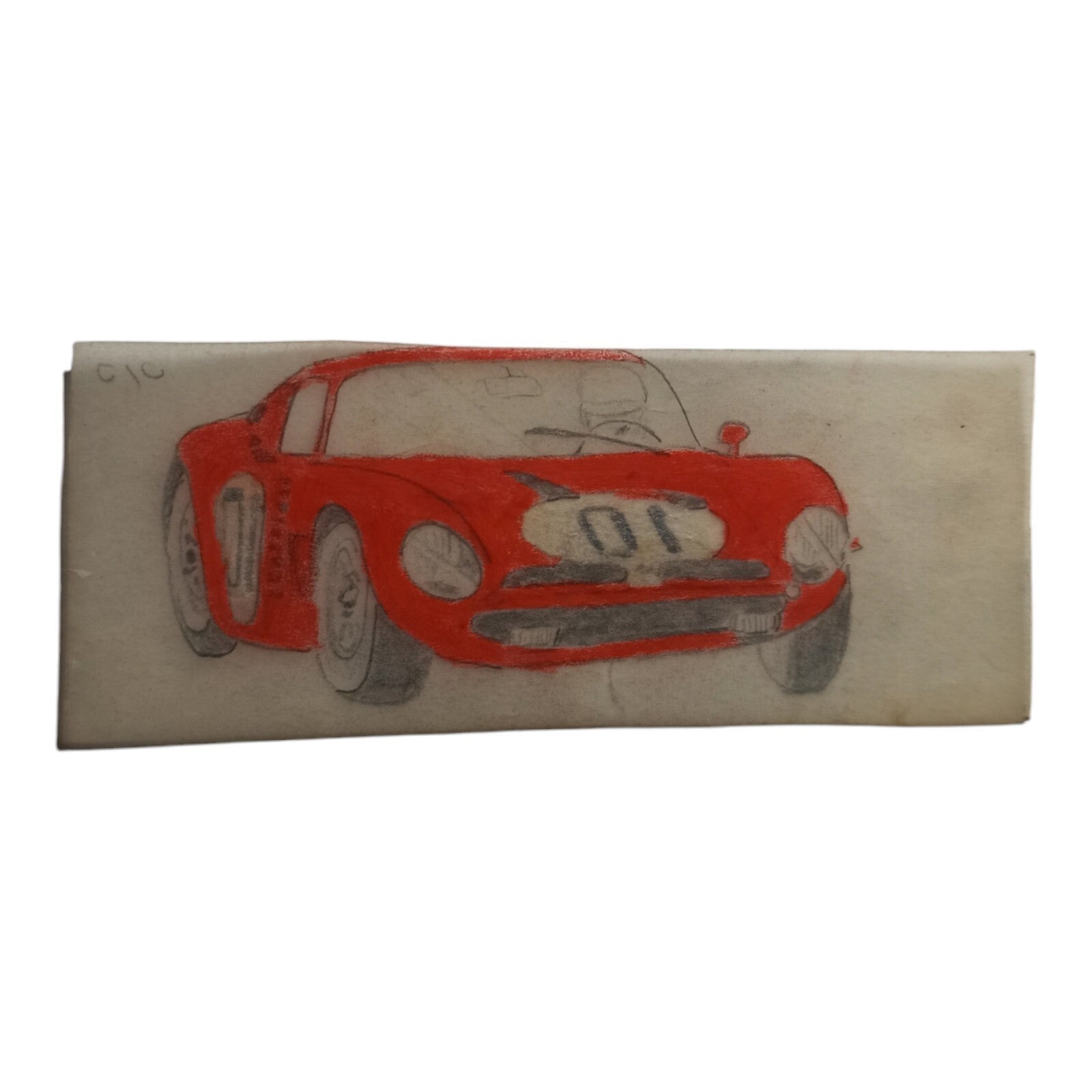 Plan original Dinky Toys voiture rouge – dessin authentique Scalextric vintage