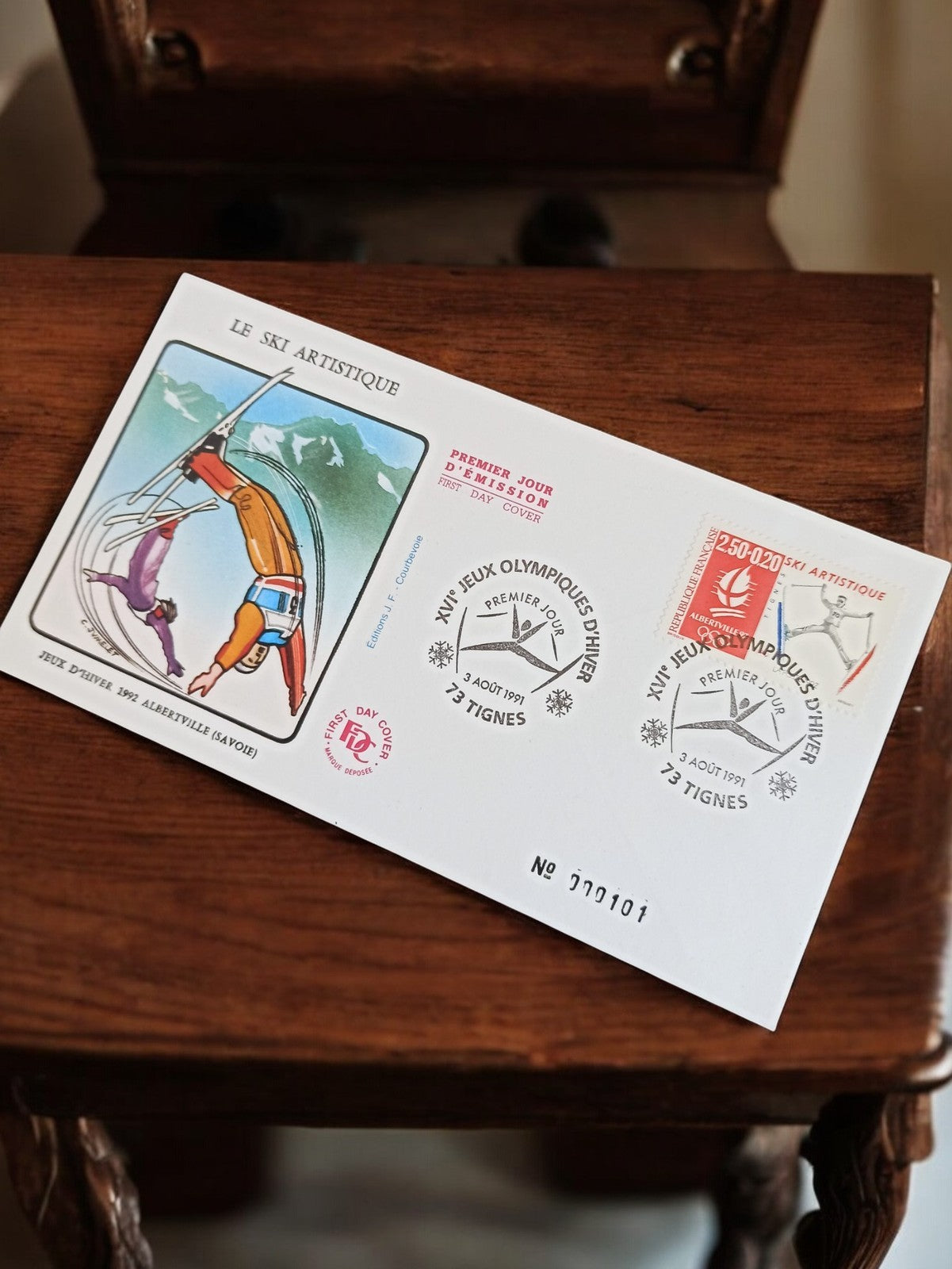 Lettre Premier Jour Jeux Olympiques 1992 Albertville ski artistique vintage phil