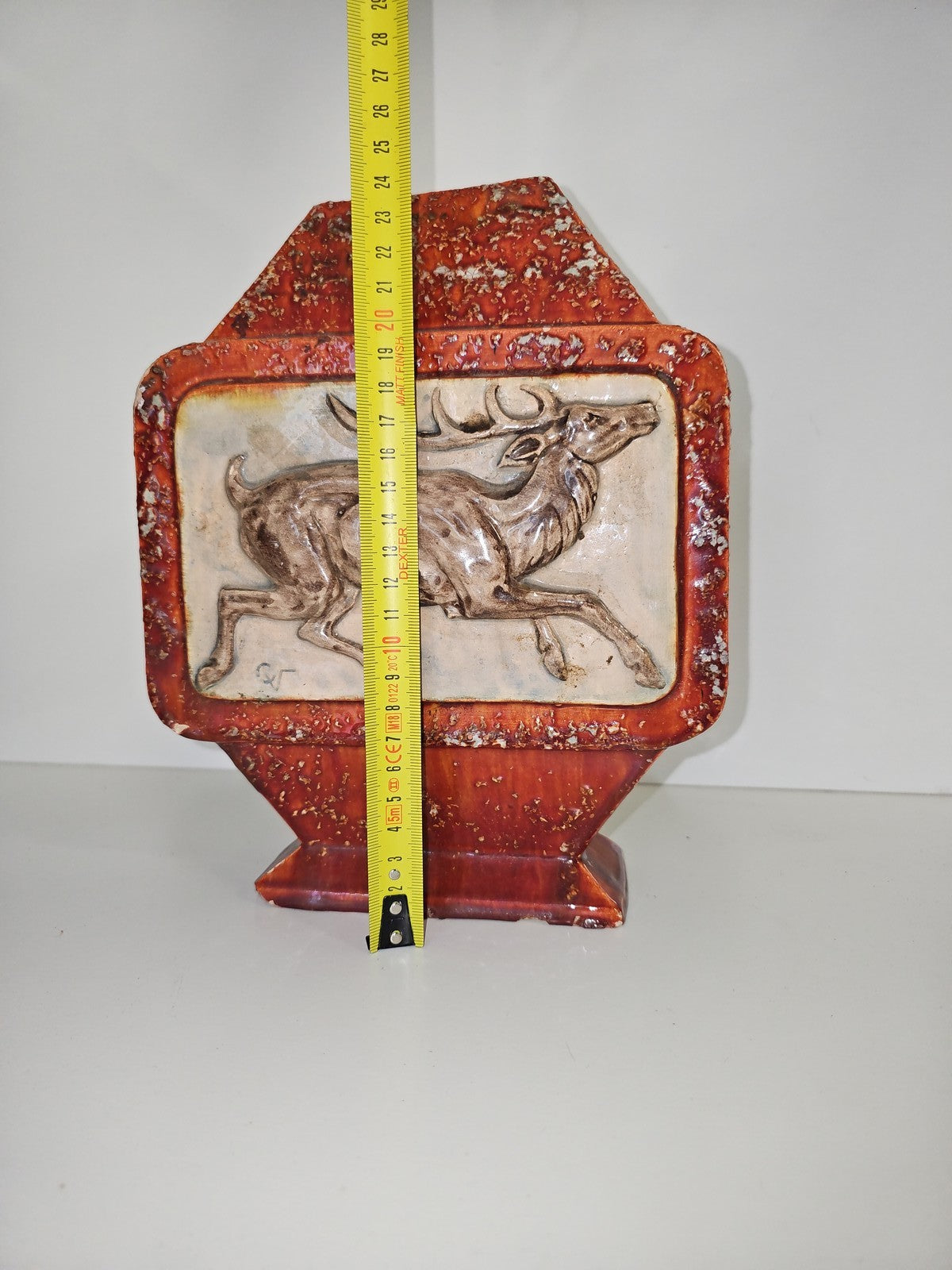 Sculpture ancienne vintage en céramique signée Charles Virion à restaurer collec