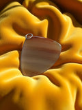 Pendentif vintage agate tranche, bijou ancien, pierre naturelle, gros format