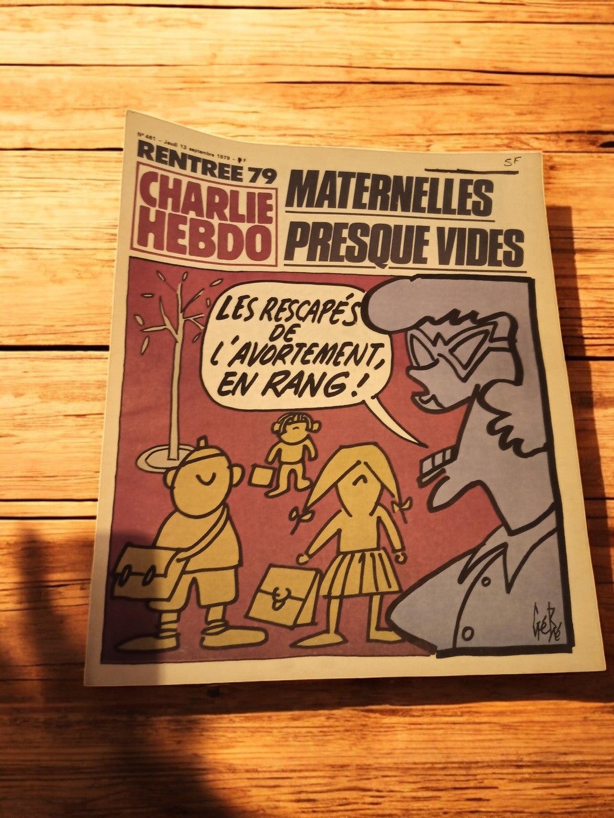 Charlie Hebdo vintage 1979 n°481 satire français, couverture rentrée, collection