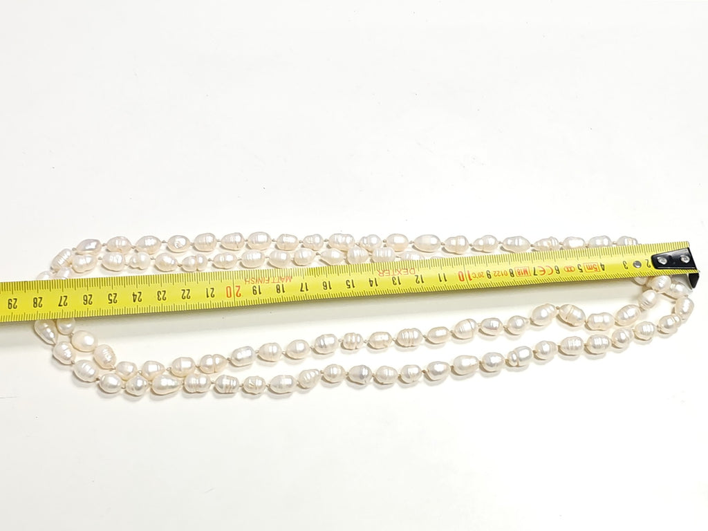 Vintage collier sautoir ancien grosses perles de culture naturelles rétro élégan