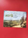 Carte postale philatélie France timbre Pissarro paysage oblitérée 1982
