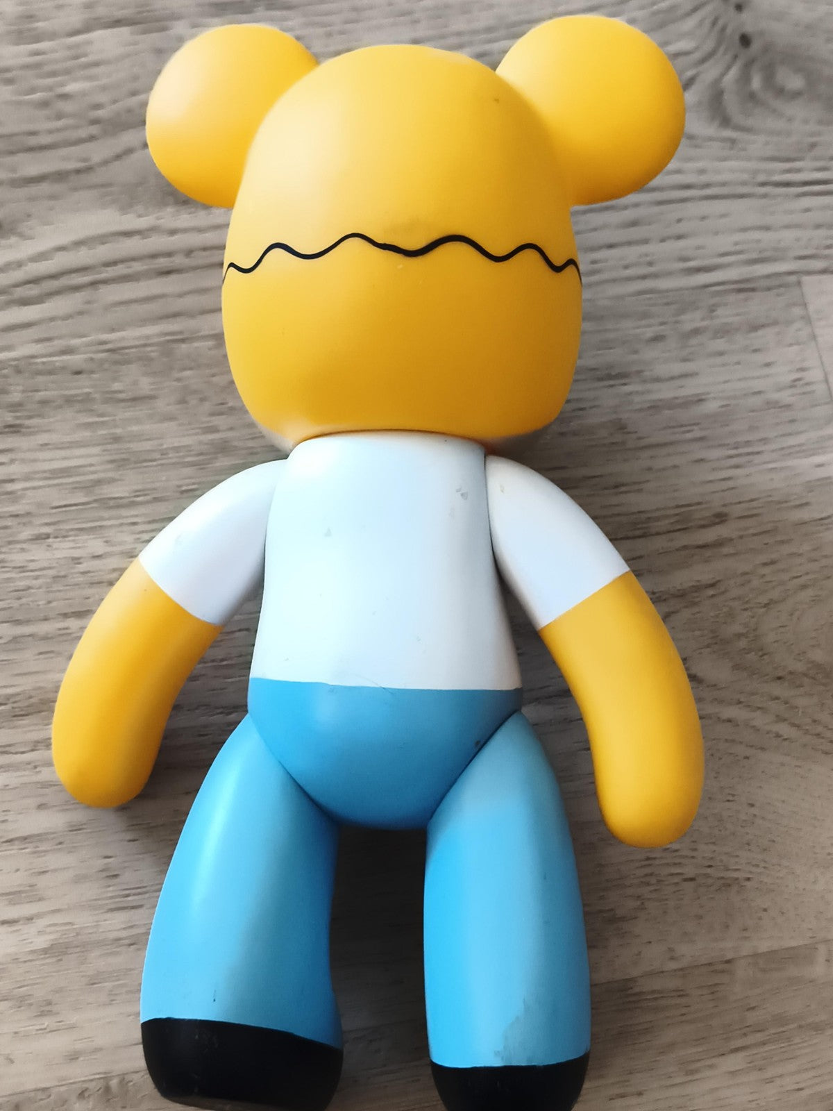 Figurine Popobe Bear Homer Simpson style art toy jaune bleu