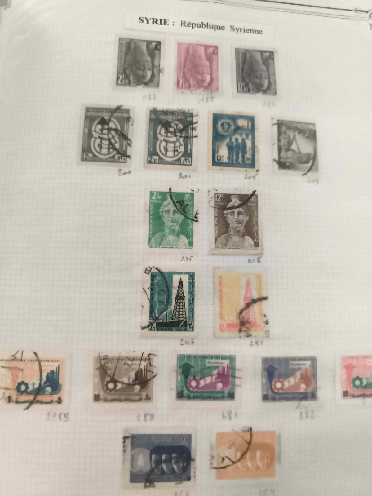 Timbres oblitérés Syrie République Syrienne lot philatélie thématiques variées