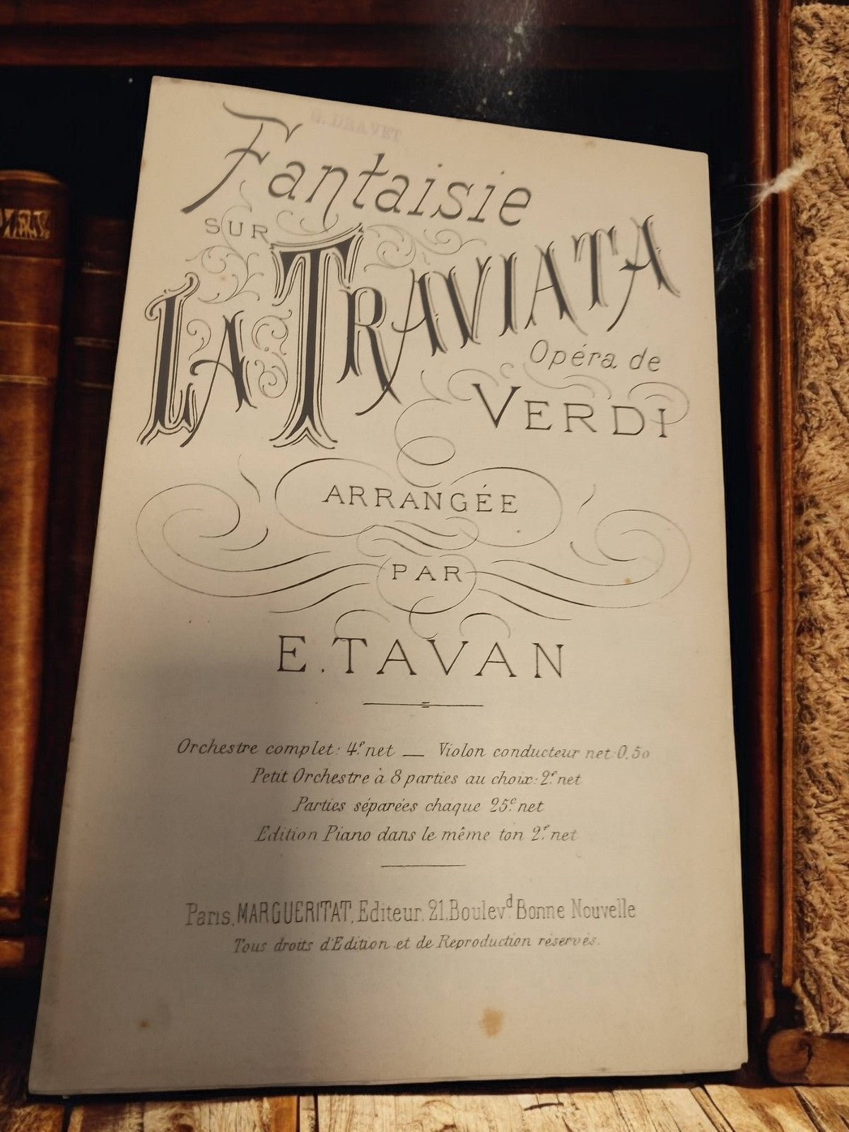 Livret partitions anciennes fantaisie inspirée de La Traviata vintage collection