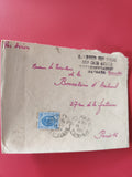 Enveloppe philatélie Tunisie affranchie timbre bleu, cachet Matmata 1954