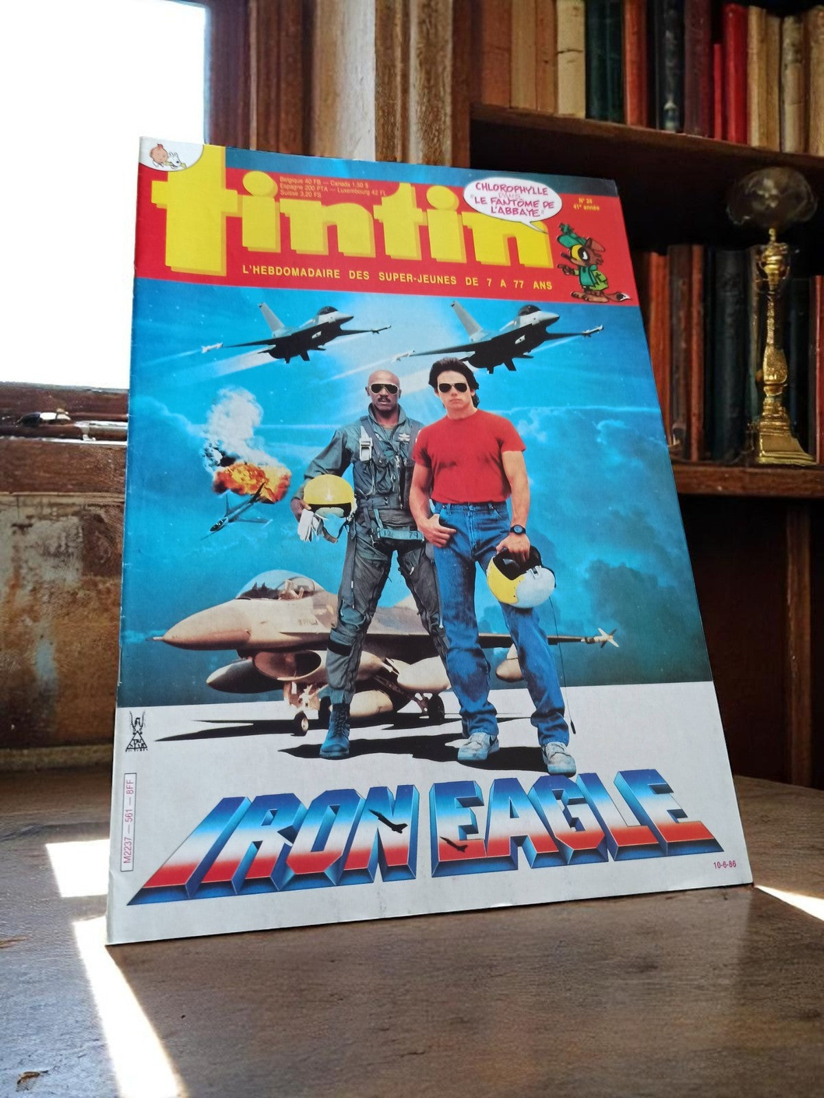 Magazine Tintin vintage 1986 Iron Eagle couverture rare années 80 hebdomadaire B
