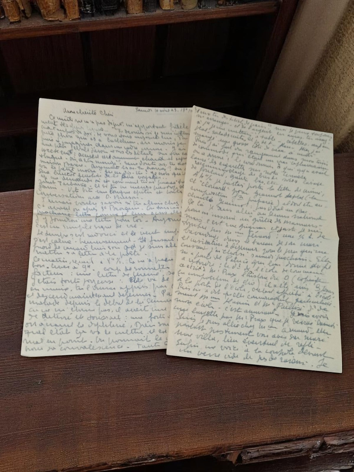 Lettre manuscrite ancienne 1945 guerre, témoignage épistolaire vintage