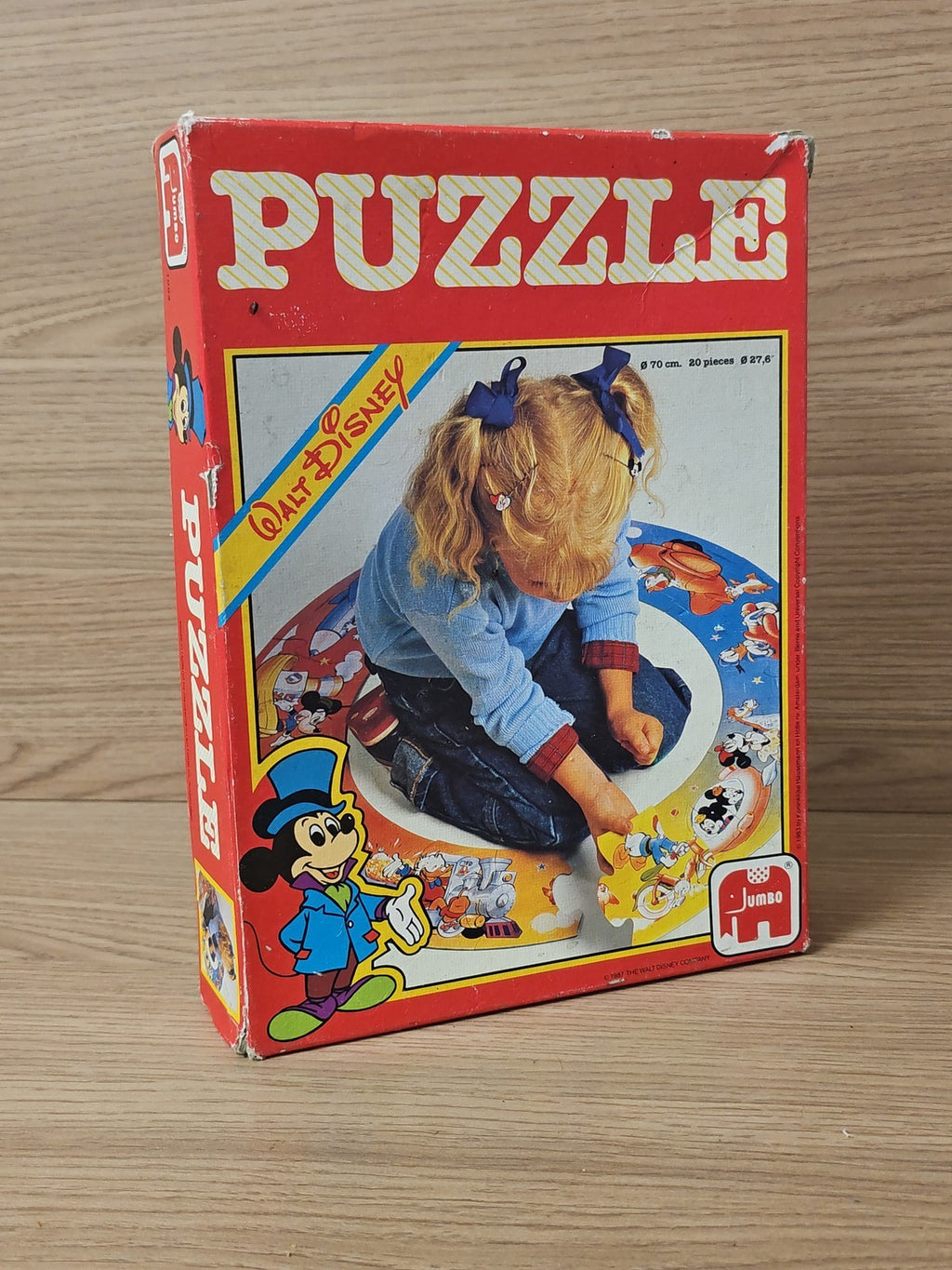 Puzzle rond rétro Walt Disney JUMBO vintage ancien rare collection jeux 1970s