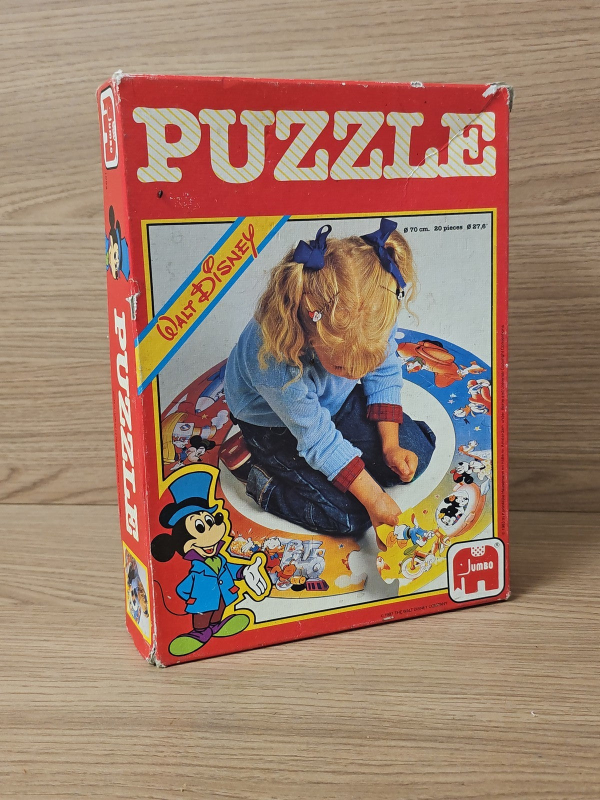 Puzzle rond rétro Walt Disney JUMBO vintage ancien rare collection jeux 1970s
