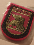 Écusson brodé VENEZIA lion ailé doré vintage, blason patch ancien Italie