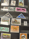 Lot anciens timbres oblitérés chevaux Polska Mongolie Hongrie collection philaté