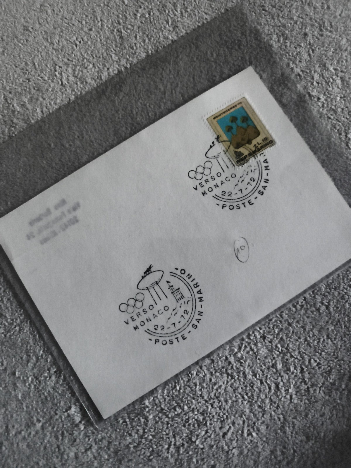 Lettre affranchie San Marino JO 1972 oblitération Monaco olympique philatélie (R