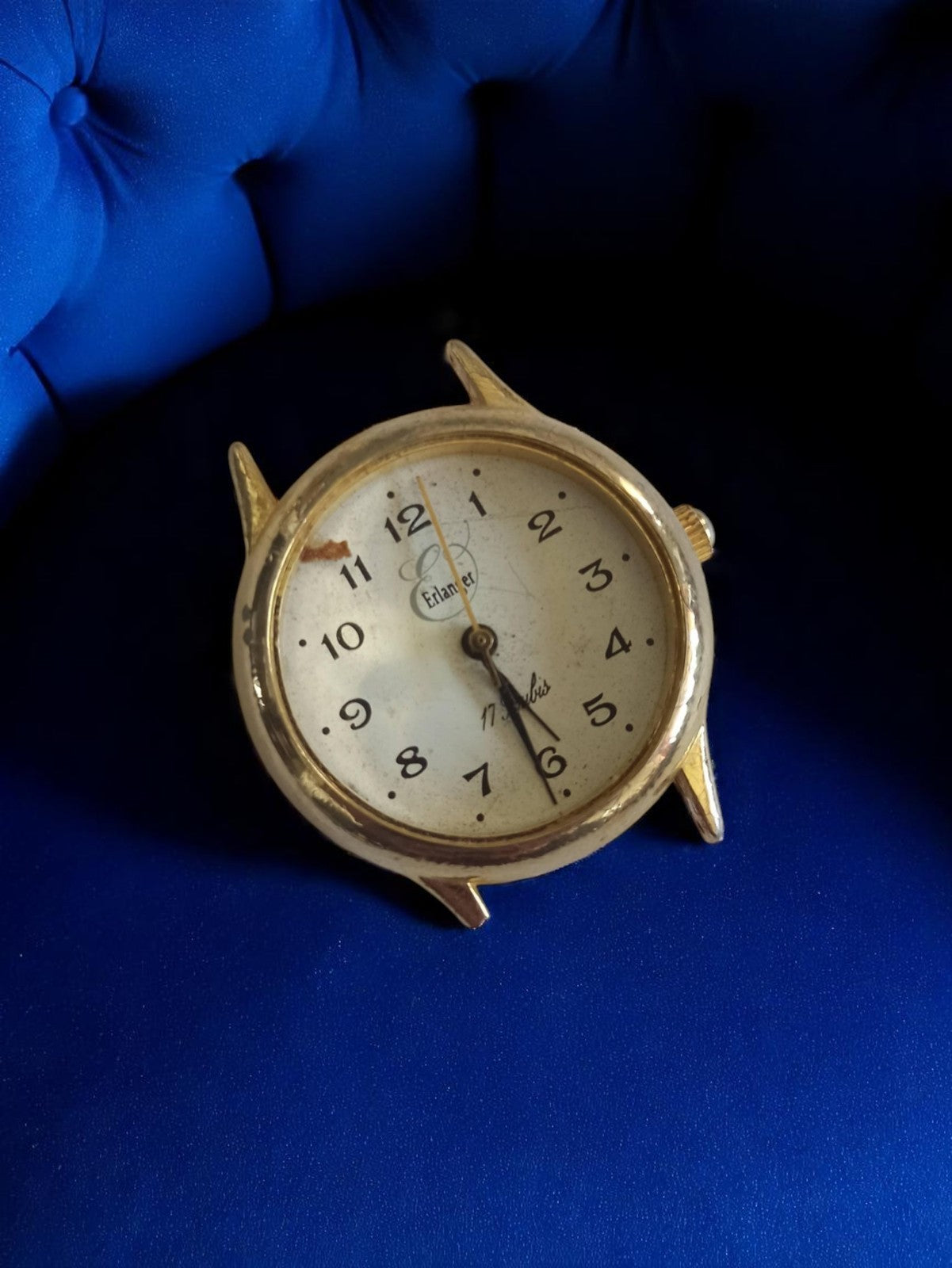 Montre mécanique vintage Erlanger femme cadran doré ancien non testée