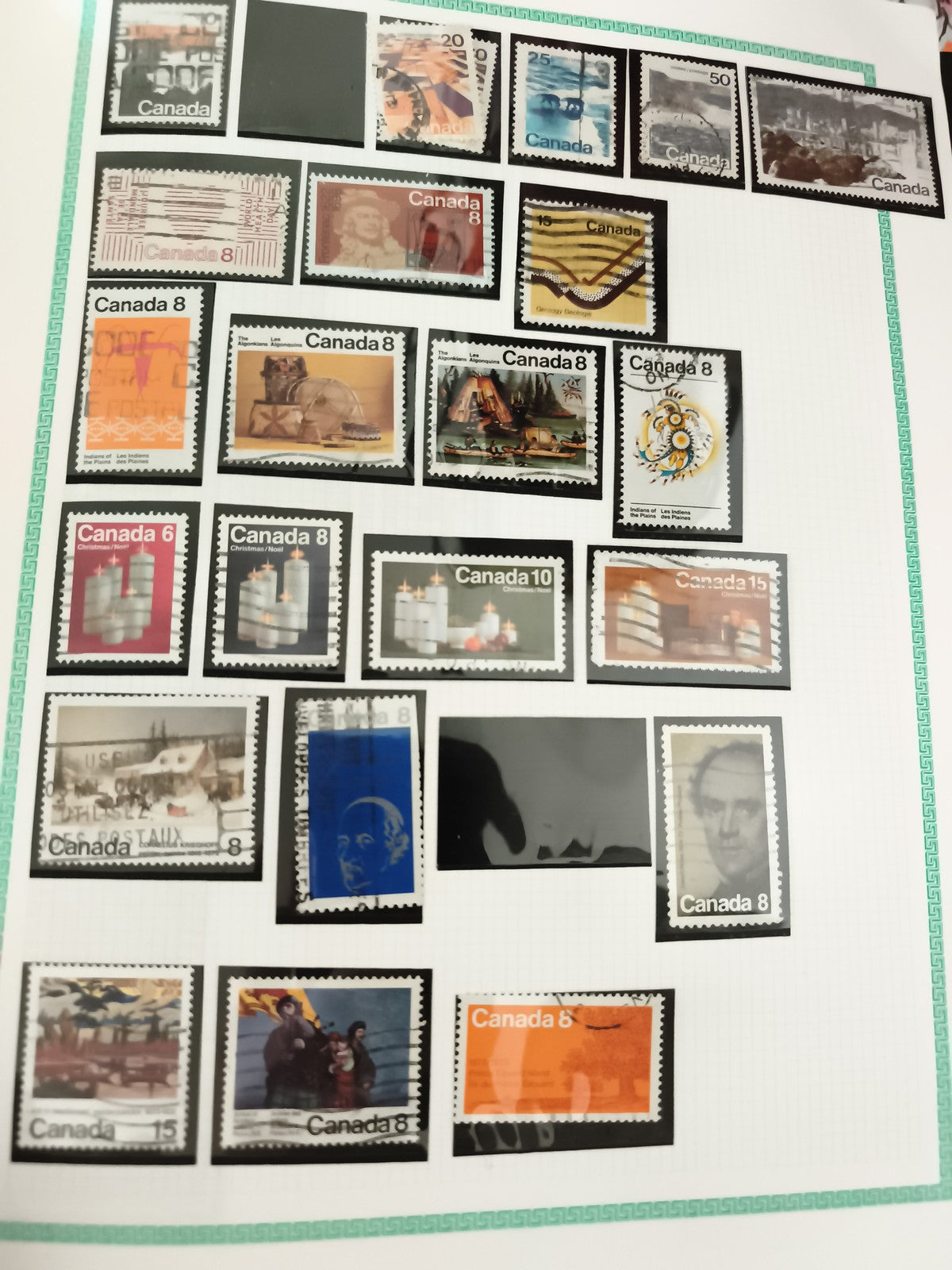 Timbres Canada oblitérés lot x20 philatélie thèmes variés modernes