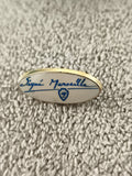 Pin's vintage Signé Marseille JCI émaillé ovale bleu blanc badge rétro