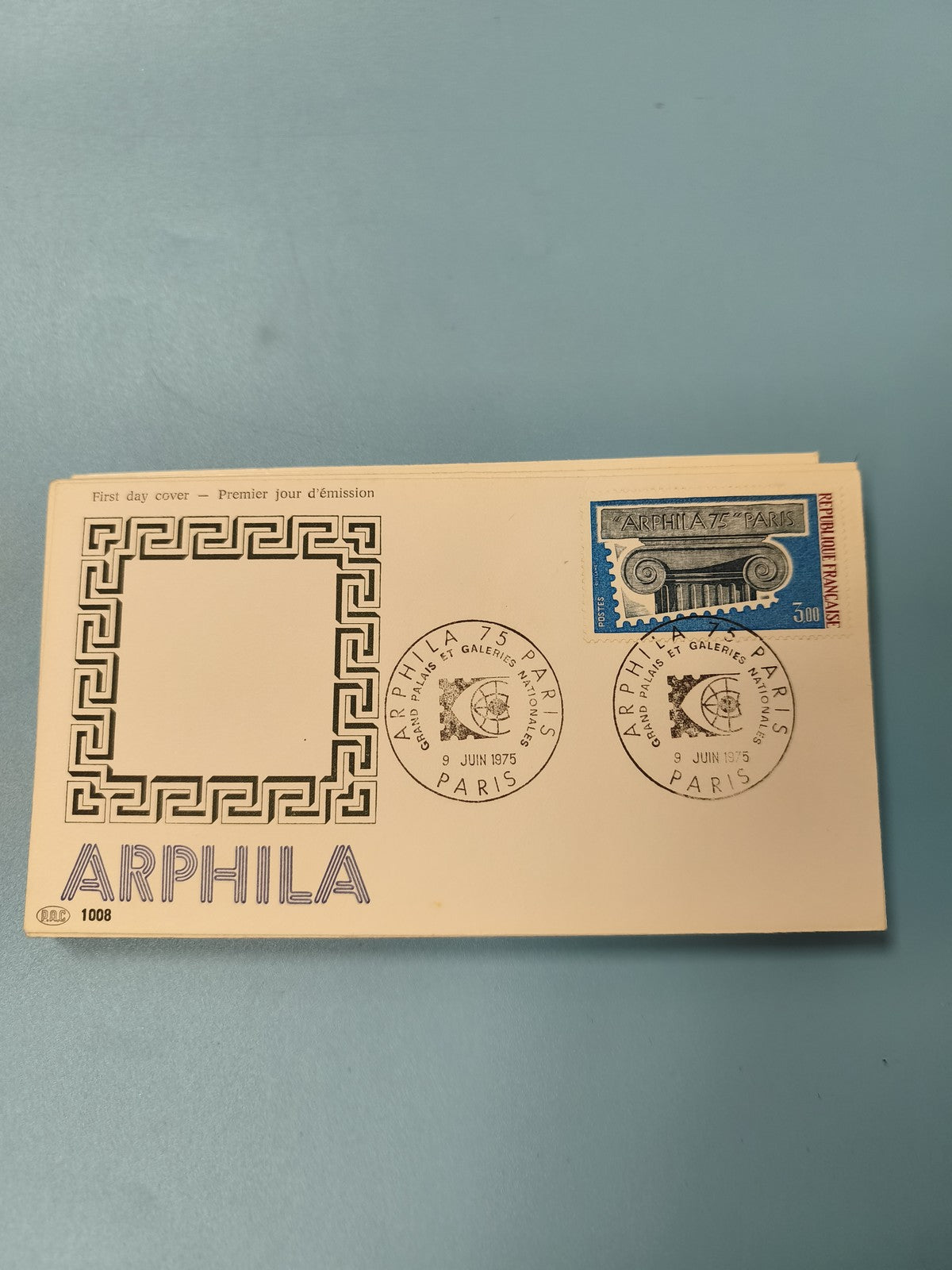 Ancienne enveloppe premier jour ARPHILA 1975 Paris philatélie timbre FDC