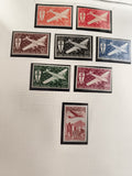 Timbres poste aérienne Madagascar France Libre anciens neufs série avion 1940s