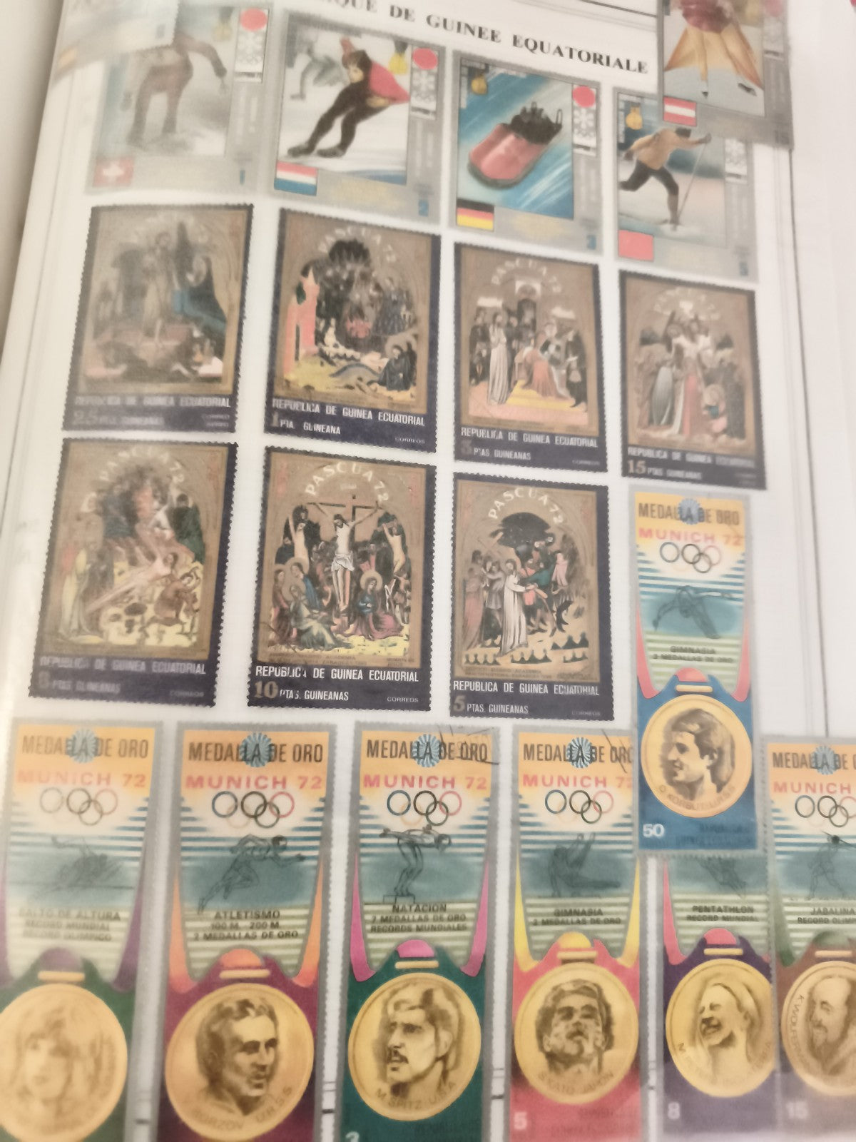 Timbres Guinée Équatoriale Munich 72 Jeux Olympiques sport et art philatélie