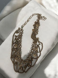 Collier vintage rétro, chaîne médailles pampilles, bijou fantaisie ancien